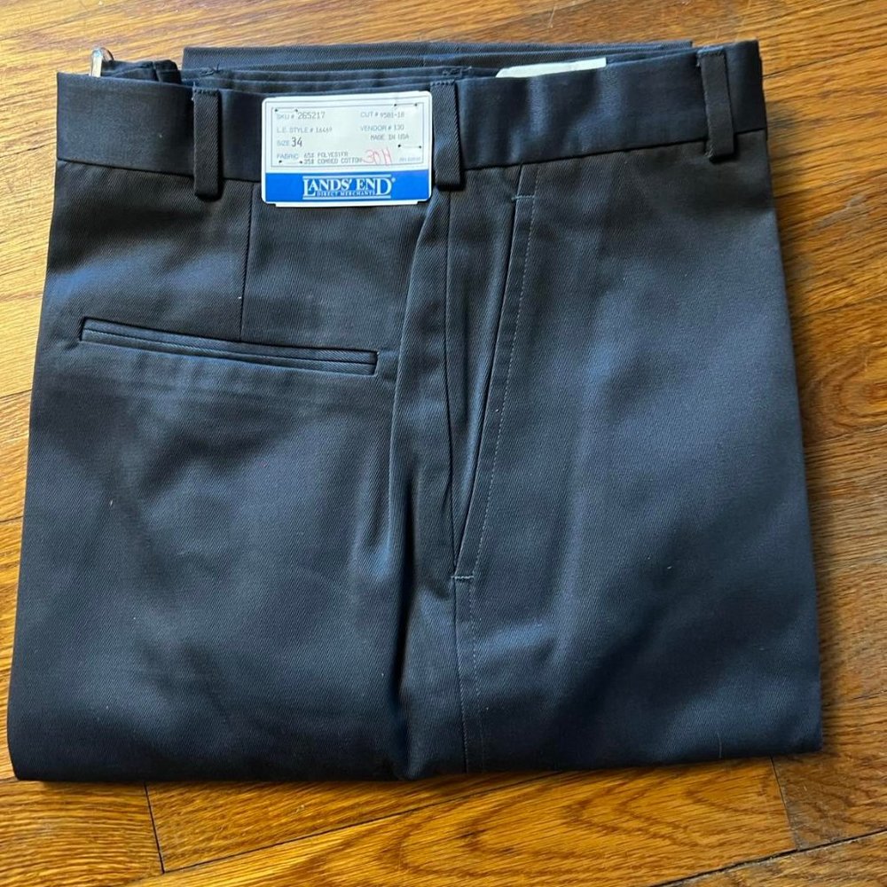 NEW- Lands' End Blue Dress Pants